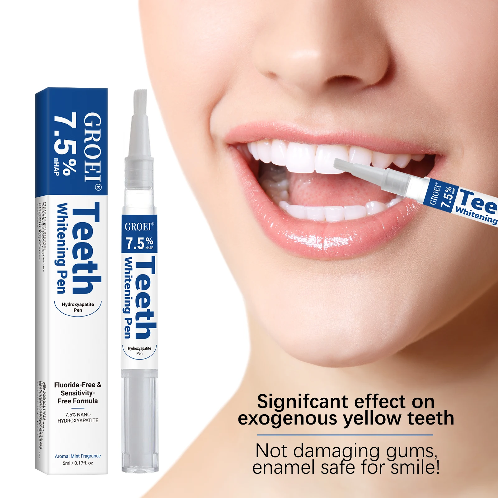 Teeth Whitening Remedies - Hydroksiapatytowy długopis do wybielania zębów Dazzling