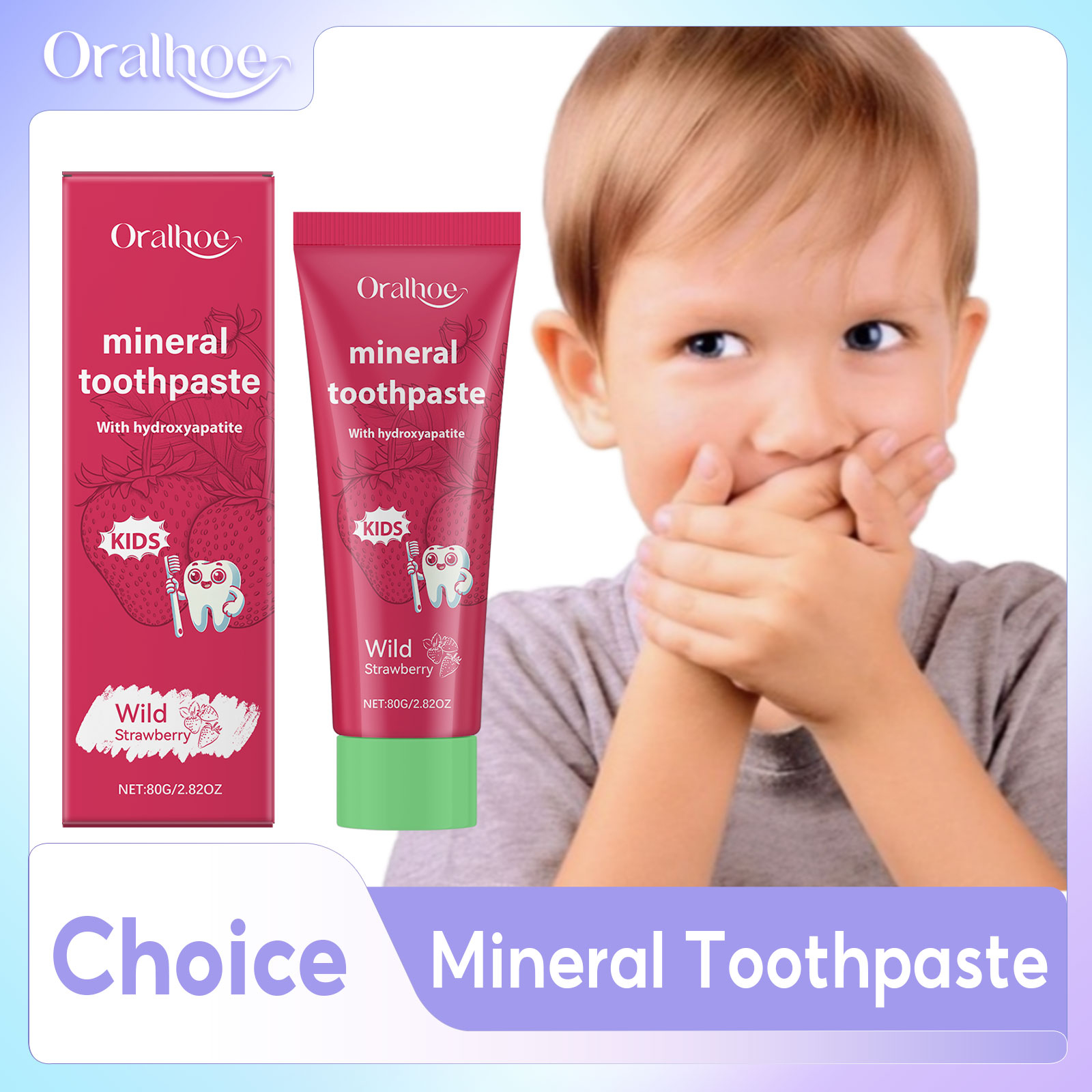 Teeth Whitening Natural - Pasta do zębów Oralhoe dla dzieci,