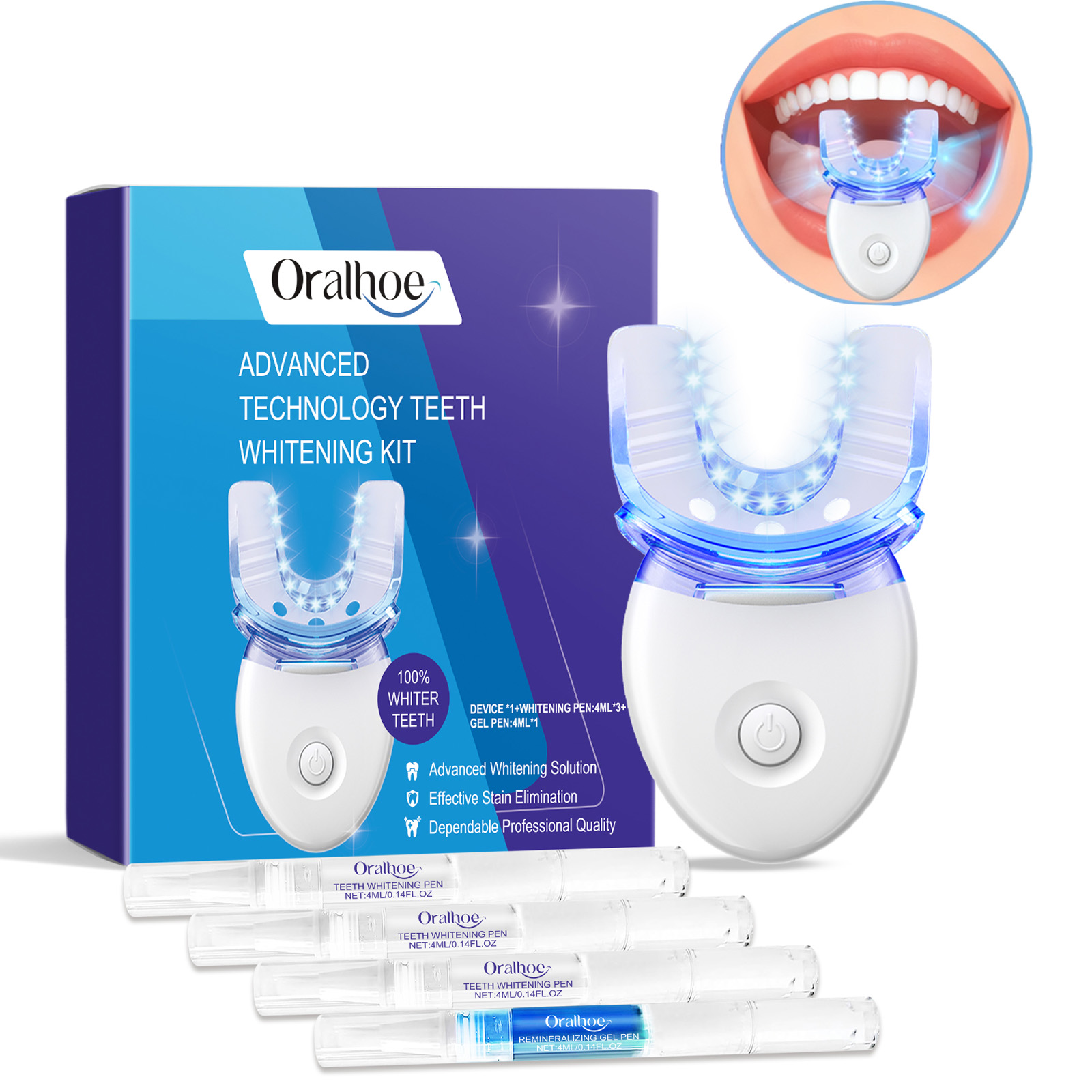 Teeth Whitening Remedies - Profesjonalny zestaw do wybielania zębów z
