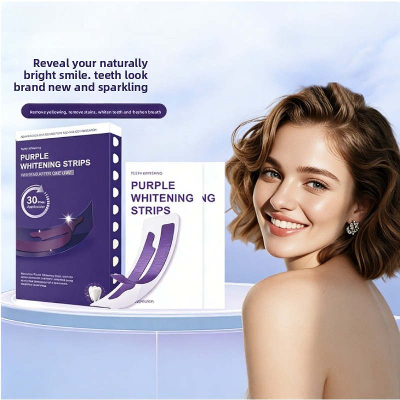 V34 Fioletowe, świecące paski  – Teeth Whitening Strips recenzja i cena