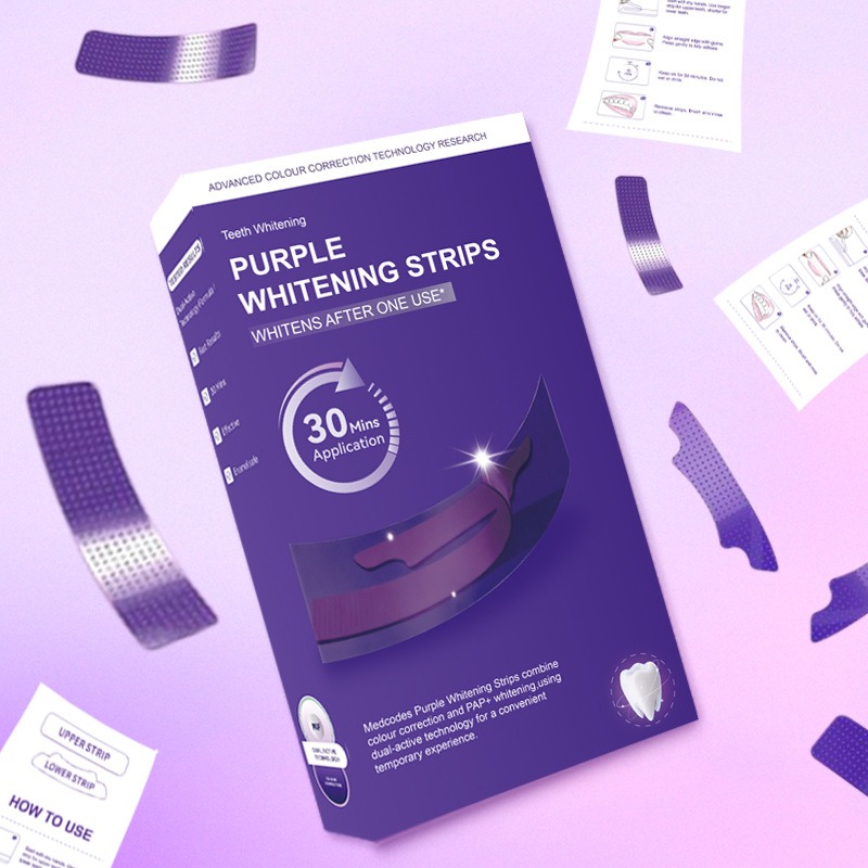 V34 Fioletowe, świecące paski  – Teeth Whitening Strips recenzja i cena