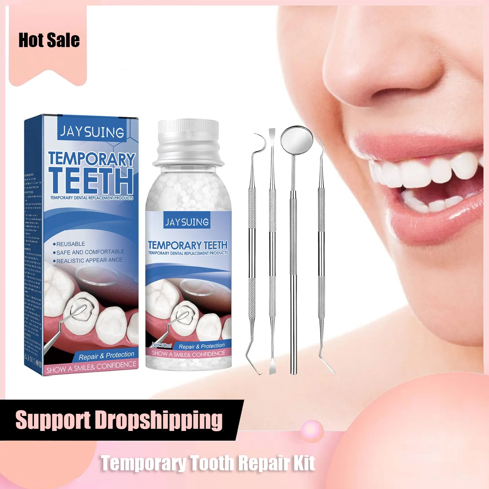 Zestaw do tymczasowej naprawy  – Teeth Whitening Before And After recenzja i cena