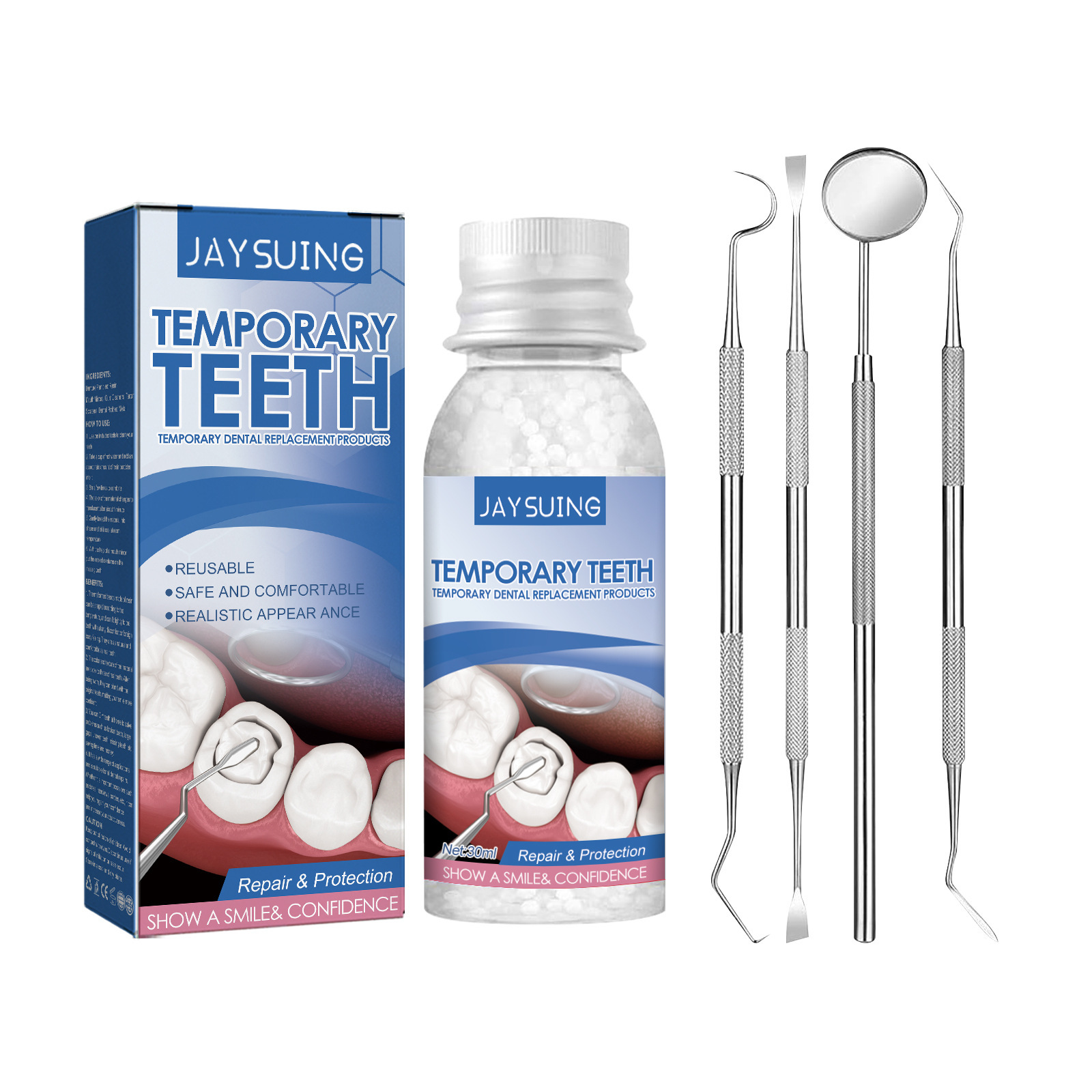 Zestaw do tymczasowej naprawy  – Teeth Whitening Before And After recenzja i cena