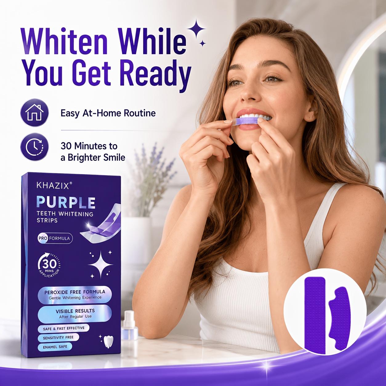 1/10 par fioletowych pasków do – Teeth Whitening Street recenzja i cena
