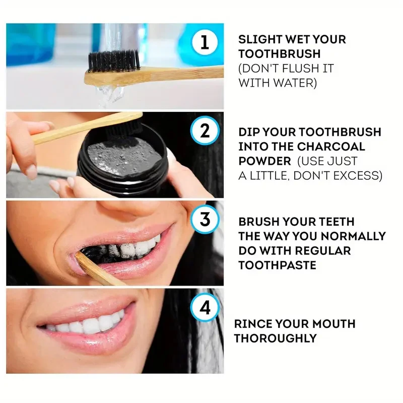 Proszek wybielający do zębów,  – Teeth Whitening Charcoal Powder recenzja i cena